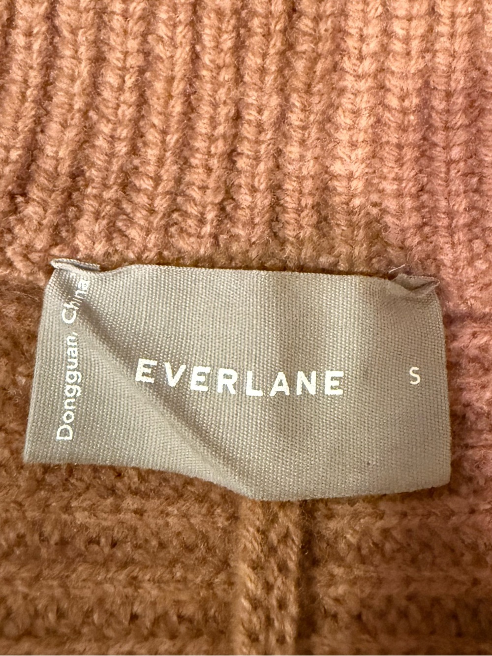 Everlane Camel 100% Wool Ribbed Half-Zip Turtleneck Sweater - Size Small - Picture 2 of 4